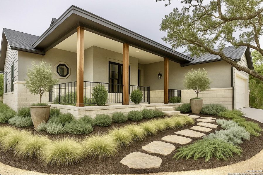 Exterior details and patio area of a home in , Fischer (Image 4). Exterior details and patio area of a home in , Fischer (Image 4).