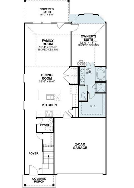 2D floor plan layout of this home in Miller's Pond, Rosenberg, TX (Image 3).