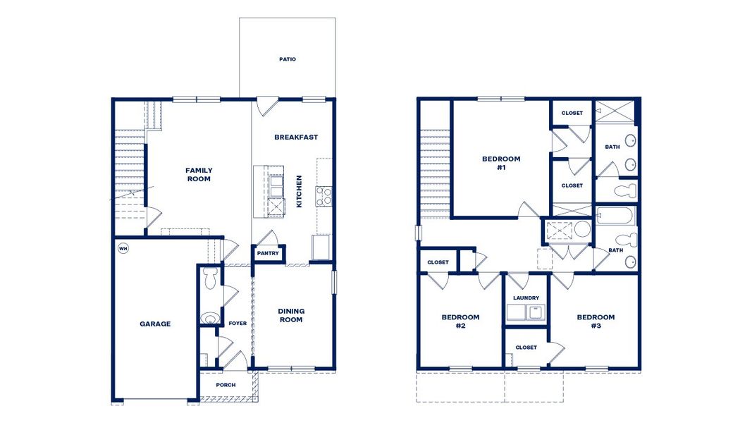 2D floor plan layout for the Ansley by D.R. Horton in Windsor Meadows, Augusta, GA (Image 4).