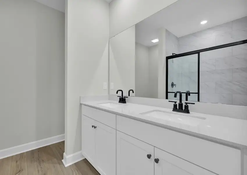 Get ready for your day in the master bathroom