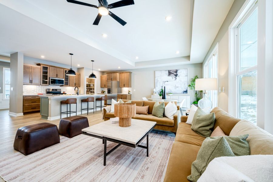 Representative furnished interior of a home built from the Morgan by Fischer Homes in Easton Park, Dallas (Image 14).
