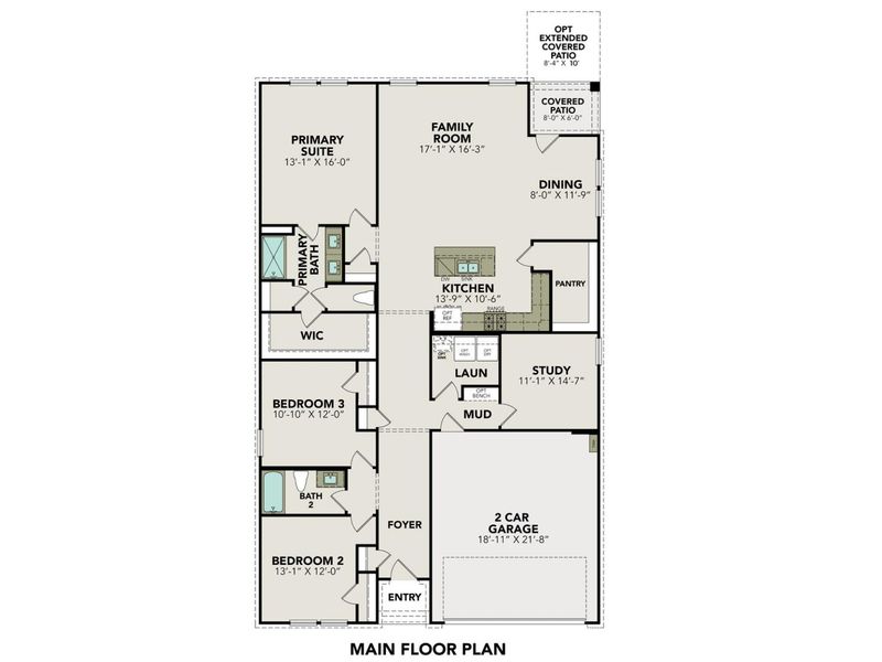 2D floor plan layout for the The Daphne I by Davidson Homes LLC in Royal Crest, San Antonio, TX (Image 3). 2D floor plan layout for the The Daphne I by Davidson Homes LLC in Royal Crest, San Antonio, TX (Image 3).