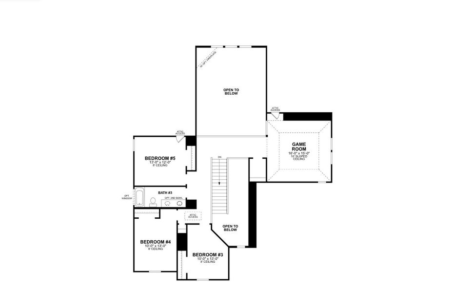2D floor plan layout for the Rincon - Classic Series by M/I Homes in LaPrelle, Haslet, TX (Image 4).