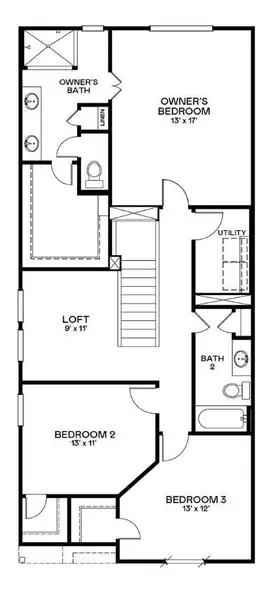 2D floor plan layout of this home in Bridgeland, Cypress, TX (Image 3).