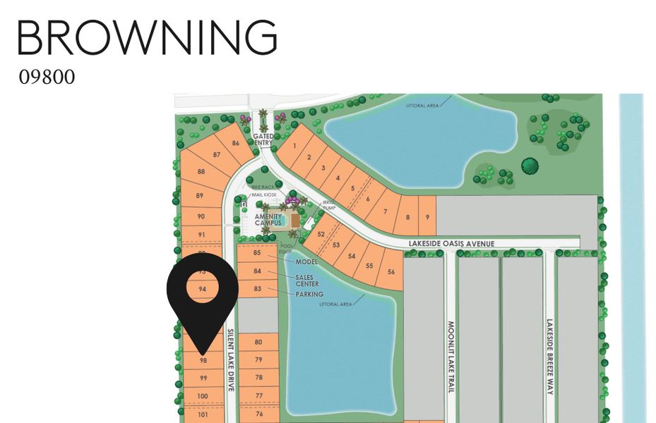 Location of this home within Whispering Lakes