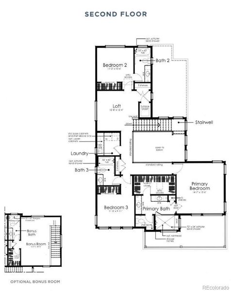 Second-level floor plan w/BONUS room featured in 11650 Montoso Road Second-level floor plan w/BONUS room featured in 11650 Montoso Road