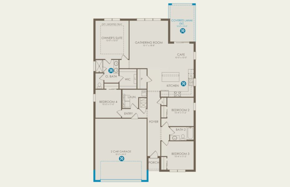 2D floor plan layout of this home in Harbor Isle, Vero Beach, FL (Image 4).