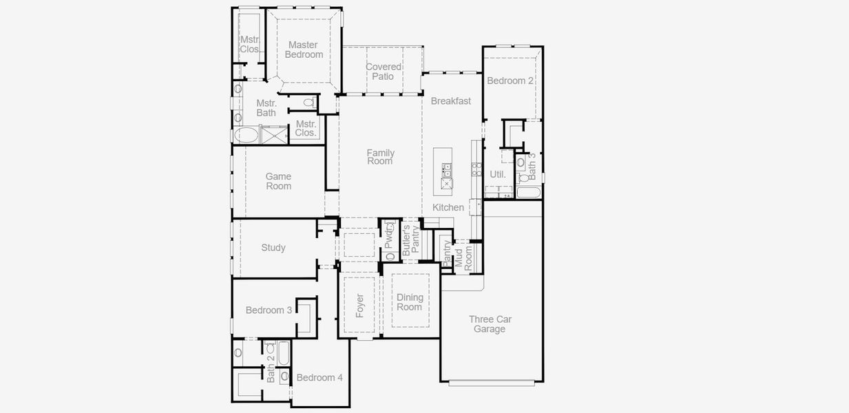 2D floor plan layout for the Newport by Coventry Homes in 6 Creeks, Kyle, TX (Image 5).