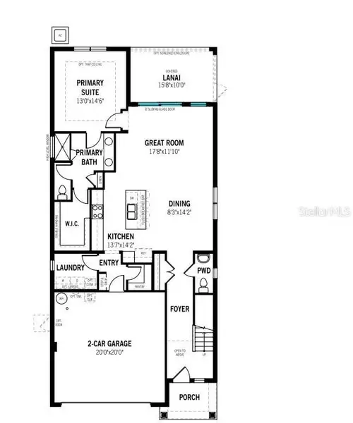2D floor plan layout of this home in Sanderling, Palmetto, FL (Image 3).