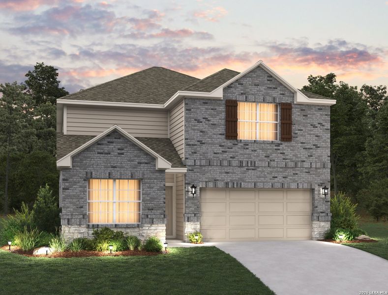 Front exterior of a new home in , San Antonio, TX, highlighting curb appeal (Image 1). Front exterior of a new home in , San Antonio, TX, highlighting curb appeal (Image 1).