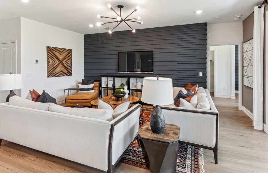 Representative furnished interior of a home built from the Prestige by Del Webb in Del Webb Austin at Lost Pines, Bastrop (Image 13). Representative furnished interior of a home built from the Prestige by Del Webb in Del Webb Austin at Lost Pines, Bastrop (Image 13).