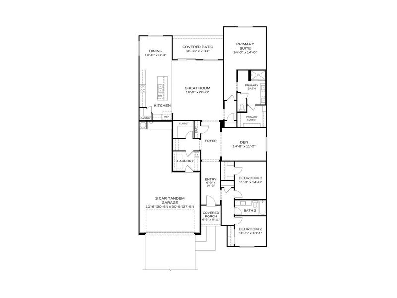 2D floor plan layout for the The Harmony by Davidson Homes LLC in North Ridge at Pronghorn Ranch, Prescott Valley, AZ (Image 5). 2D floor plan layout for the The Harmony by Davidson Homes LLC in North Ridge at Pronghorn Ranch, Prescott Valley, AZ (Image 5).
