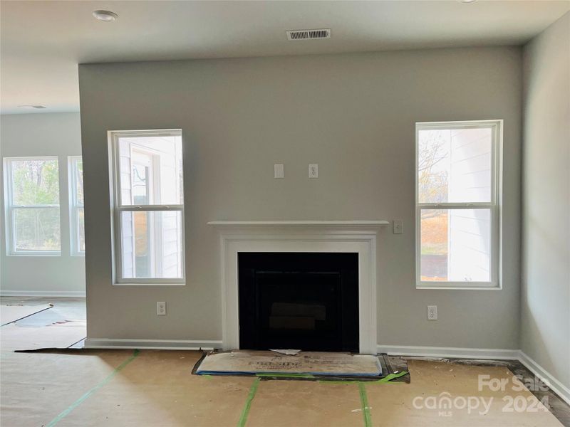 Gas fireplace in family room