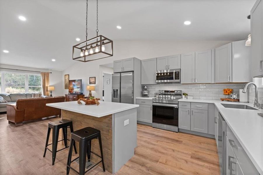 Furnished interior view inside a new home in , White (Image 11). Furnished interior view inside a new home in , White (Image 11).