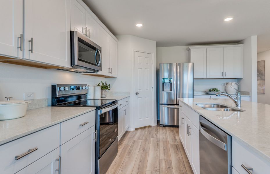 Abundant cabinet space in kitchen