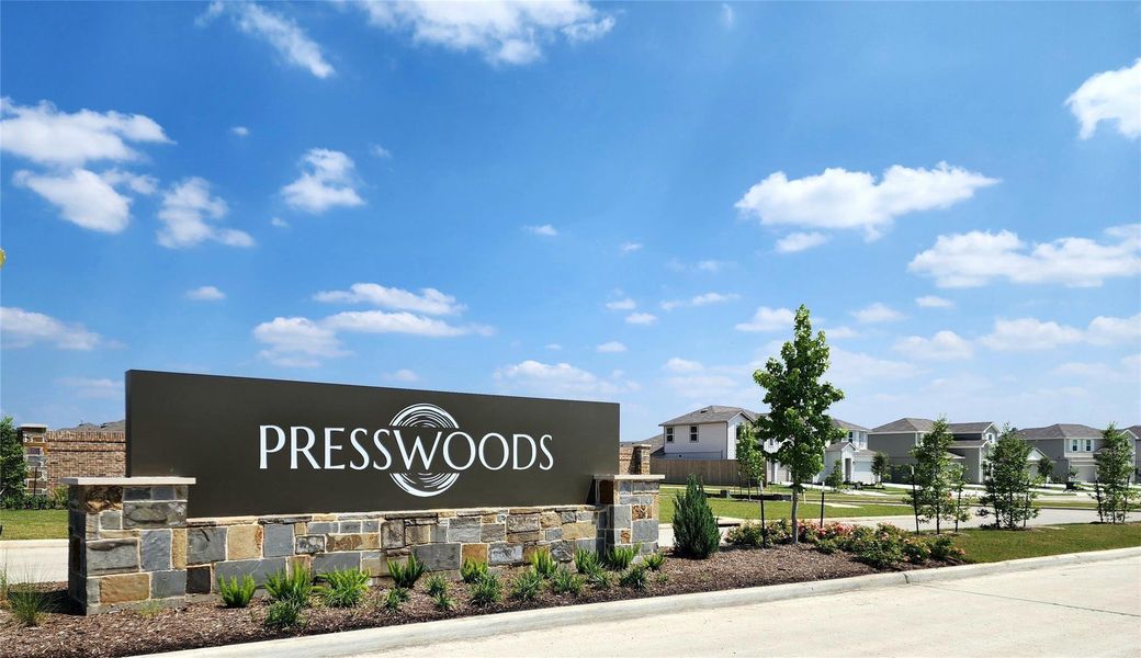 Front exterior of a new home in Presswoods, Splendora, TX, highlighting curb appeal (Image 2).