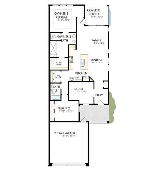 2D floor plan layout of this home in Encore at Chatham Park – Villa Series, Pittsboro, NC (Image 2). 2D floor plan layout of this home in Encore at Chatham Park – Villa Series, Pittsboro, NC (Image 2).