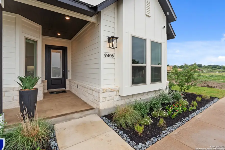 Exterior details and patio area of a home in The Crossvine – Garden Homes, Schertz (Image 2).