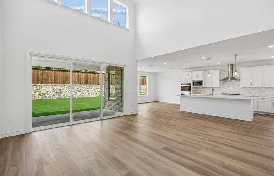 Gathering room with soaring ceilings
