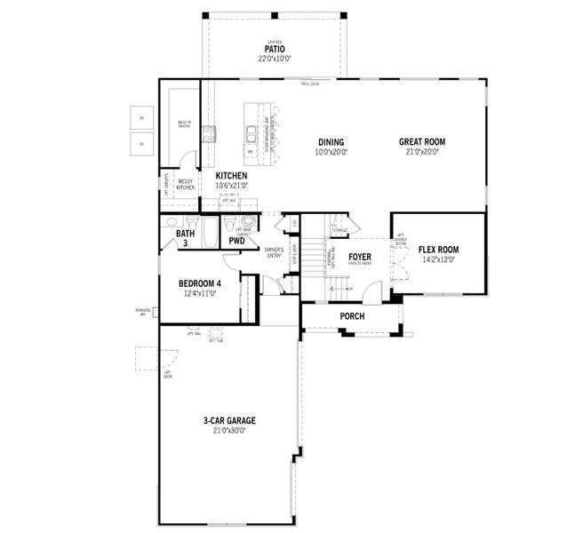 2D floor plan layout of this home in Landmarke, San Tan Valley, AZ (Image 3).