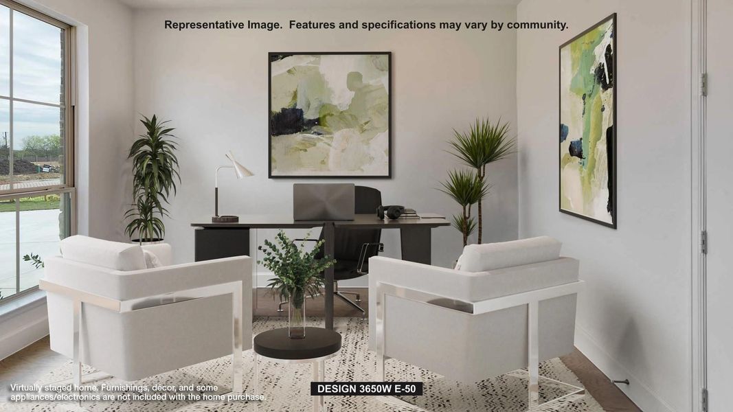 Furnished interior view inside a new home in Valencia 60', Manvel (Image 5).