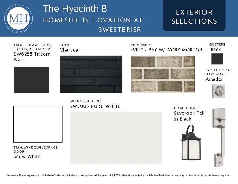 Sample of building materials used in homes in Ovation at Sweetbrier, Durham (Image 22).