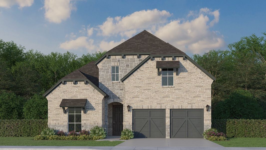 Plan 1135 Elevation B w/ Stone