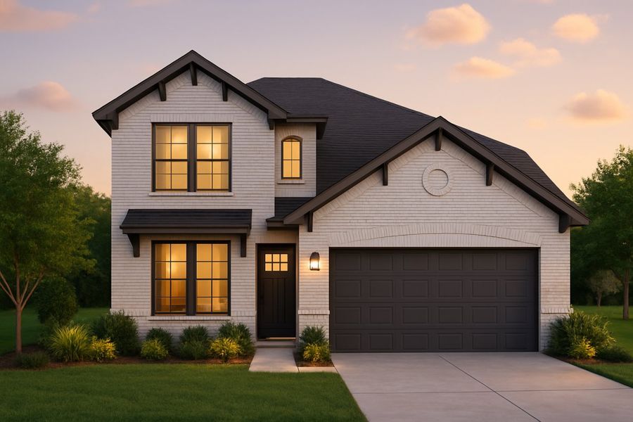 Representative exterior photo of a completed home built from the Katy Lakes Ironwood 2589 by Brohn Homes in Katy Lakes, Katy, TX (Image 14).
