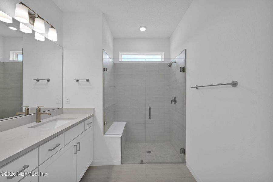 Furnished interior view inside a new home in Del Webb Wildlight, Yulee (Image 17). Furnished interior view inside a new home in Del Webb Wildlight, Yulee (Image 17).