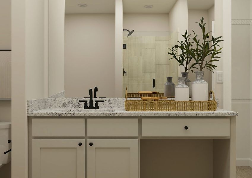 Representative furnished interior of a home built from the Basswood by Terrata Homes in Sunterra, Katy (Image 10).