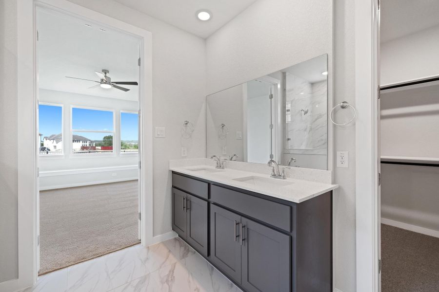 Furnished interior view inside a new home in Santa Rita Ranch, Liberty Hill (Image 11). Furnished interior view inside a new home in Santa Rita Ranch, Liberty Hill (Image 11).