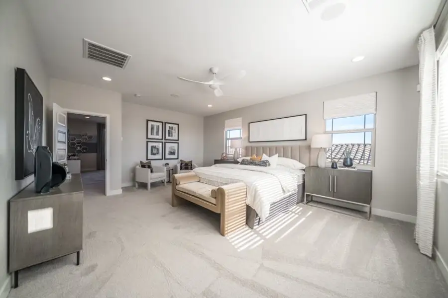Furnished interior view inside a new home in Hawes Crossing, Mesa (Image 17). Furnished interior view inside a new home in Hawes Crossing, Mesa (Image 17).