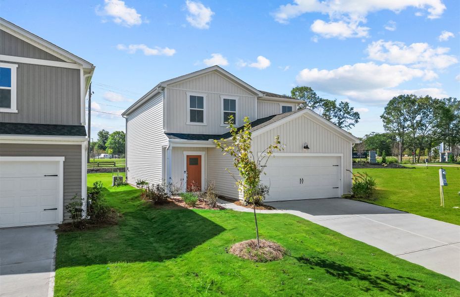 Front exterior of a new home in Crestview, Spartanburg, SC, highlighting curb appeal (Image 19).