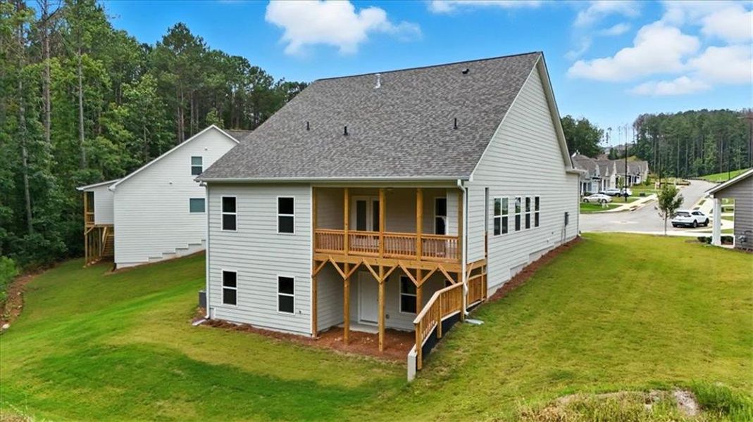 Front exterior of a new home in Stratford at NatureWalk, Dallas, GA, highlighting curb appeal (Image 24). Front exterior of a new home in Stratford at NatureWalk, Dallas, GA, highlighting curb appeal (Image 24).