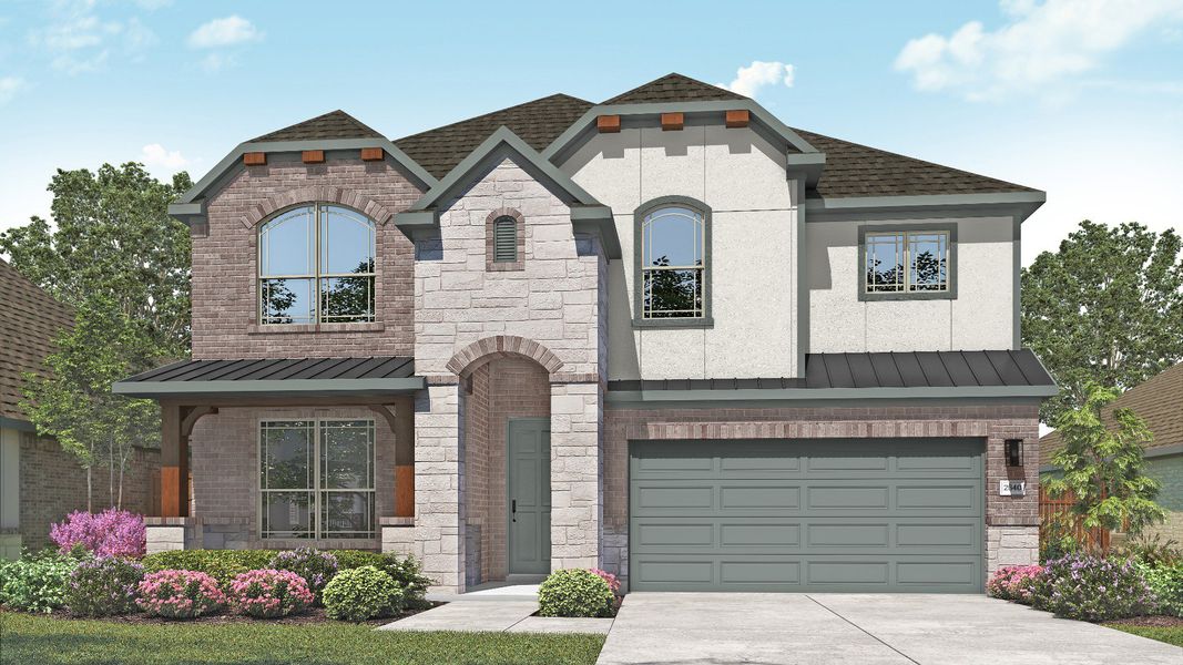 Representative exterior photo of a completed home built from the Magnolia by DRB Homes in Heritage Mill, Hutto, TX (Image 6).