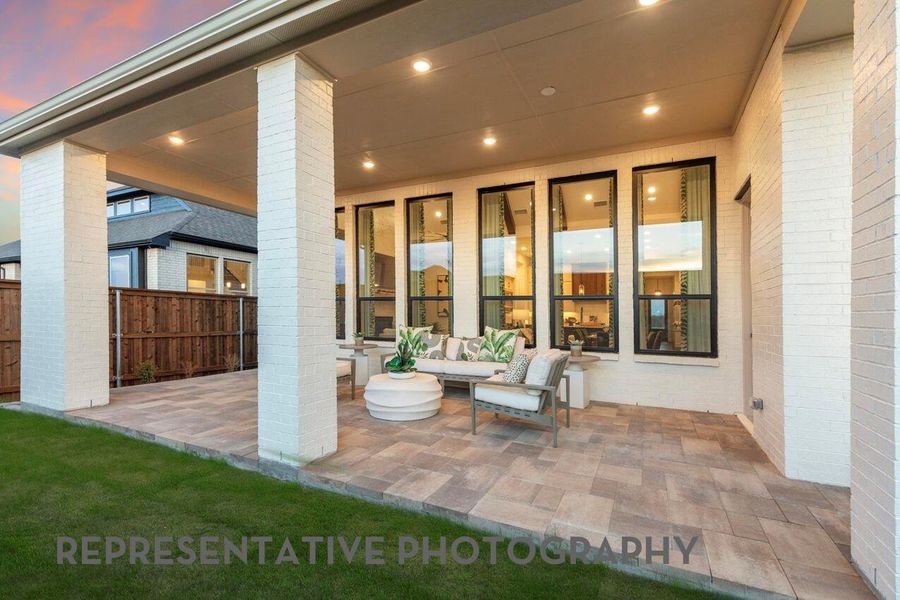 Exterior details and patio area of a home in ARTAVIA, Conroe (Image 3).