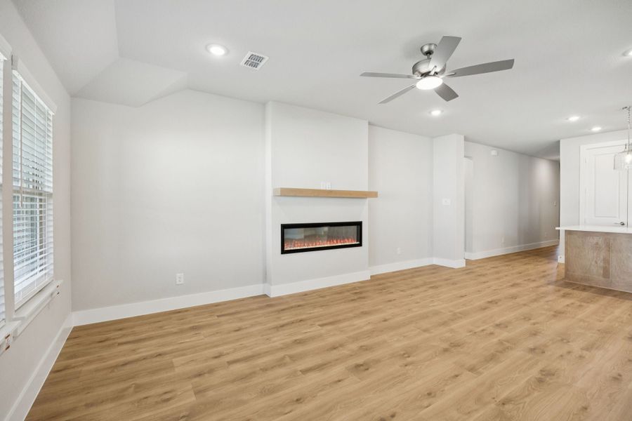 Representative unfurnished interior of a home built from the Adolphus by Centre Living Homes in Painted Tree Woodland West, McKinney (Image 26).