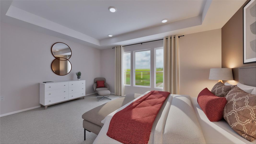 Furnished interior view inside a new home in Bridgeland, Cypress (Image 30).