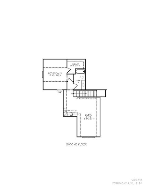 2D floor plan layout for the Verona by Epcon Communities in The Courtyards at Franklin Road, Murfreesboro, TN (Image 34).