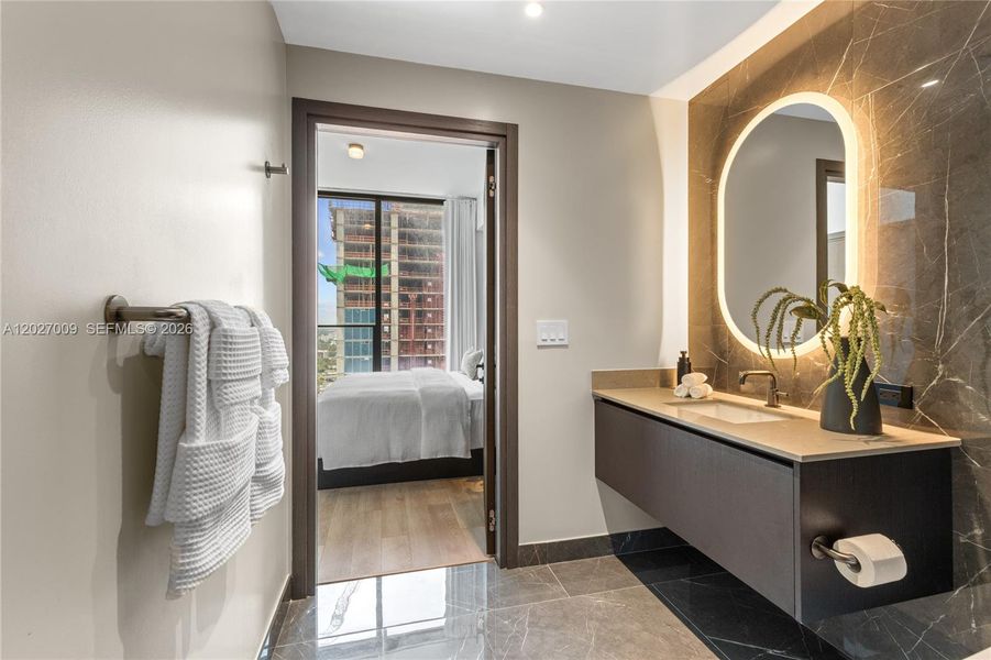 Furnished interior view inside a new home in , Miami (Image 15).