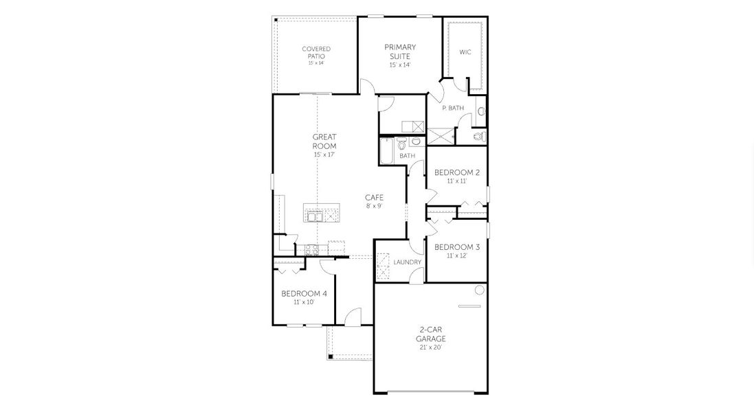 2D floor plan layout for the Emory I - 50' Homesites by Dream Finders Homes in Amberly, Green Cove Springs, FL (Image 3).