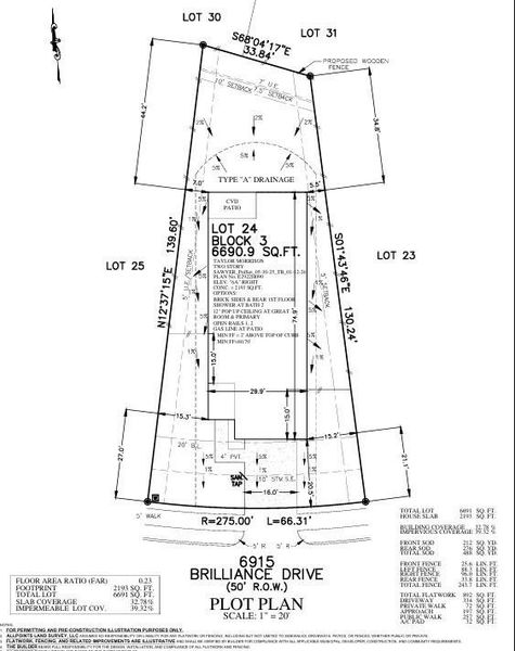 6915 Brilliance Drive Preliminary Plot Plan