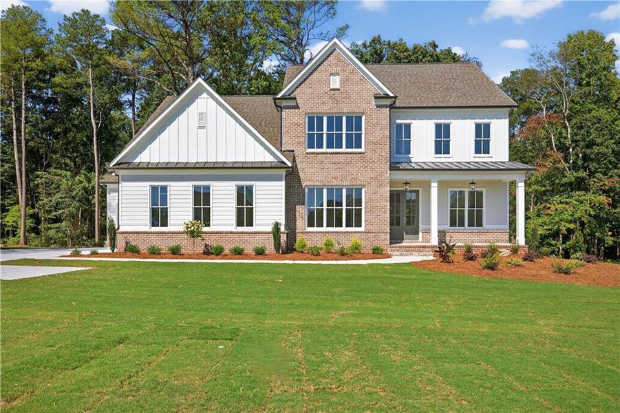 Front exterior of a new home in , Cumming, GA, highlighting curb appeal (Image 33).