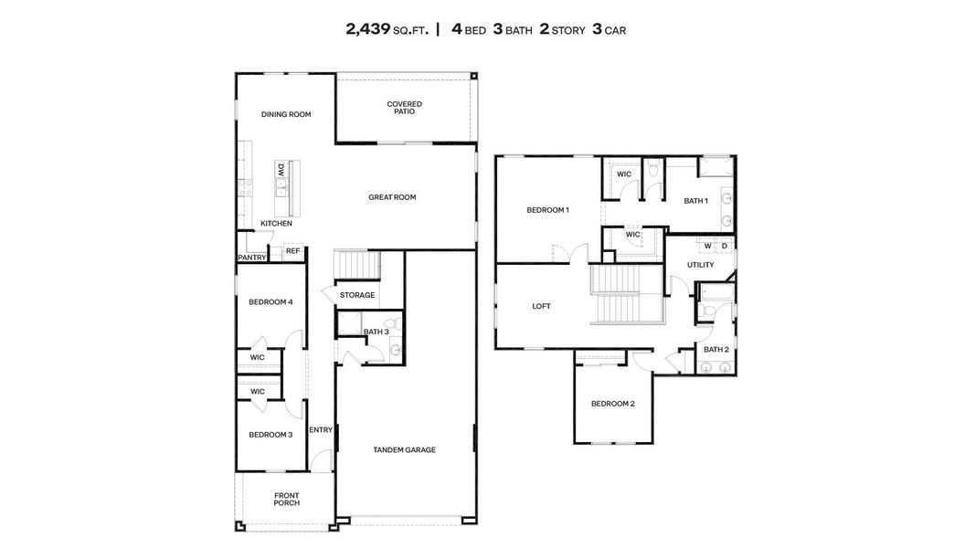 2D floor plan layout of this home in The Oasis at Rocking K, Vail, AZ (Image 2).