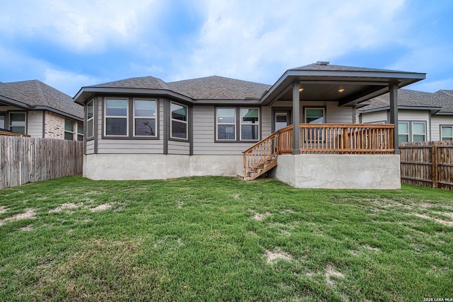 Exterior details and patio area of a home in Arcadia Ridge - Classic Series, San Antonio (Image 23).