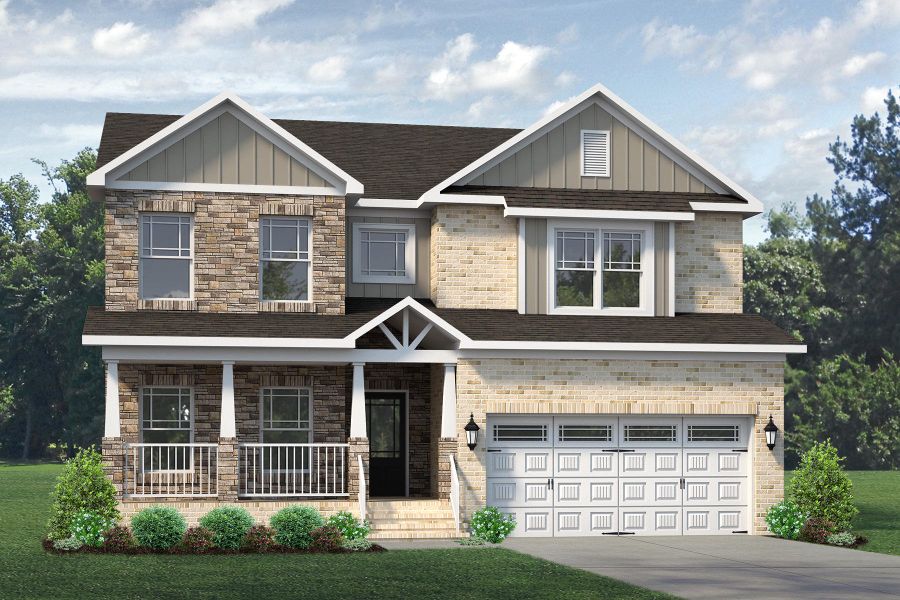 Representative exterior photo of a completed home built from the Hanover Lux by Keystone Homes NC in Weybridge, Burlington, NC (Image 25).