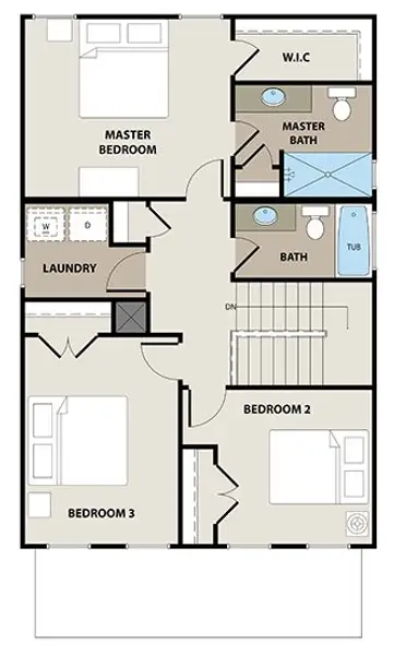 2D floor plan layout for the Corine by Peachtree Building Group in The Cottages at East Lanier, Fayetteville, GA (Image 3). 2D floor plan layout for the Corine by Peachtree Building Group in The Cottages at East Lanier, Fayetteville, GA (Image 3).