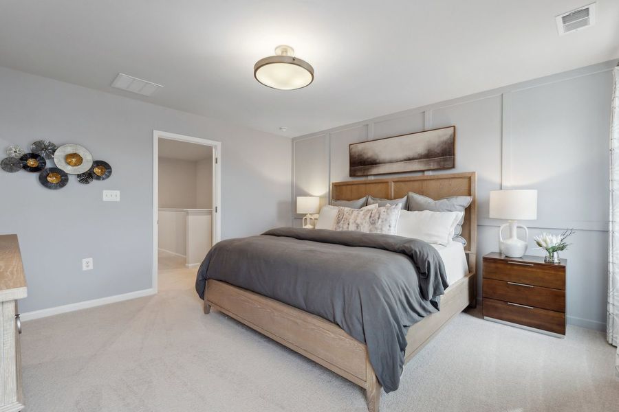 Representative furnished interior of a home built from the The Rutledge by Stanley Martin Homes in Essence at Trinity Townhomes, Columbia (Image 50).