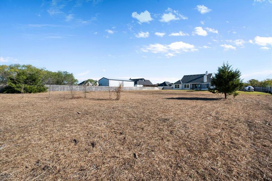 View of yard Cleared of most trees.