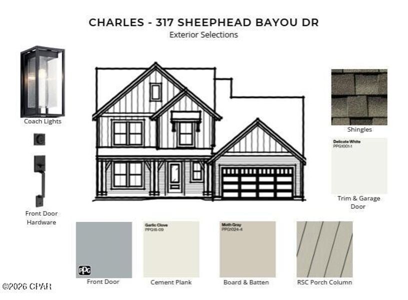 Sample of building materials used in homes in Breakfast Point East, Panama City Beach (Image 1). Sample of building materials used in homes in Breakfast Point East, Panama City Beach (Image 1).